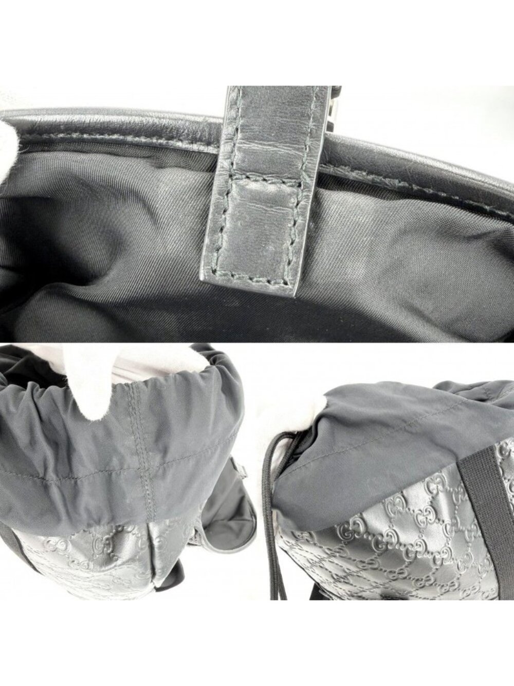 Gucci Backpack Guccissima Black Silver - Picture 11 of 11